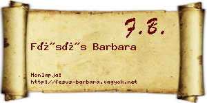 Fésüs Barbara névjegykártya