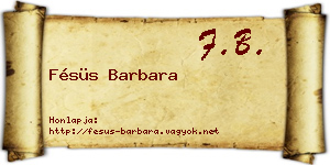 Fésüs Barbara névjegykártya